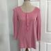 J. Crew Tops | J Crew Perfect Fit Top Pink Ruffle 3/4 Sleeve 100% Cotton Women’s Size Medium M | Color: Pink | Size: M