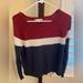 American Eagle Outfitters Sweaters | Burgundy, White, Navy Colorblock American Eagle Sweater Size Medium | Color: Blue/Red | Size: M