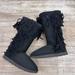 Anthropologie Shoes | Koolaburra By Ugg Tall Triple Fringe Kettle Boots In Black Size 7 | Color: Black | Size: 7