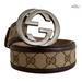 Gucci Accessories | Authentic Gucci Brown Monogram Canvas Silver Interlocking G Buckle Belt 75/30 | Color: Brown | Size: 75/30