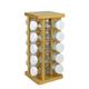 360° Rotating Wooden Spice Rack with 20 Spice Jars, Spice Organizer