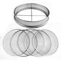 5 in 1 Garden Sieve Stainless Steel - Soil Sieve Sand Sieve Compost Sieve with 5 Interchangeable Sieve Inserts Diameter 3,6,9,10,12 mm for Garden, Soil, Sand, Compost Stones - Round, 30 x 7.5 cm