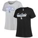 Women's Profile Black/Heather Gray Los Angeles Dodgers Plus Size T-Shirt Combo Pack