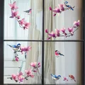 Autocollants Muraux en Forme de Branche Oiseau et Fleur 30x60cm Papier Peint Décoratif pour