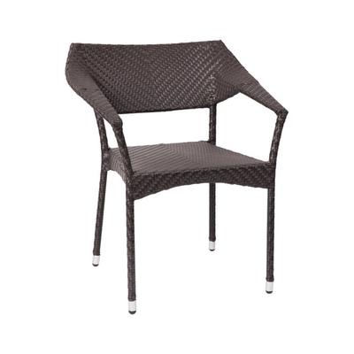 Flash Furniture TT-TT002-ESP-GG Jace Indoor/Outdoor Stackable Patio Chair - Rattan/Wicker, Espresso