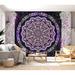 Bungalow Rose Peel & Stick Mandala Wall Mural - Stained Glass Mandala - Removable Wall Decals Vinyl | 77 W in | Wayfair