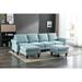 108" Accent Sectional Sofa with Reversible Ottoman for Living Room, L-Shape Modular Sofa Couch w/Soft Seat & Armrest, Light Blue