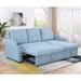 80.3" Versatile Sectional Sofa with Pull Out Sofa Bed for Small Spaces, Blue