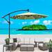 10 ft Outdoor Patio Umbrella Solar Powered LED Lighted Sun Shade，with Crank and Cross Base