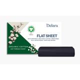 Delara GOTS Certified 100% Organic Cotton Flat sheet, 400TC Long Staple Cotton, Ultra Soft, Moisture-Wicking,Smooth & Breathable