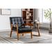 Leisure Chair with Solid Wood Armrest and Feet, Mid-Century Modern Accent chair, for Living Room Bedroom Studio chair