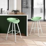 27 Inch Bar Stools Counter Height Bar Stools, Industrial Metal Legs Barstools Set of 2 for Home Kitchen