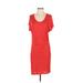 Gap Casual Dress - Sheath Scoop Neck Short sleeves: Red Print Dresses - Women's Size Small