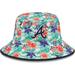 Men's New Era Atlanta Braves Tropic Floral Bucket Hat