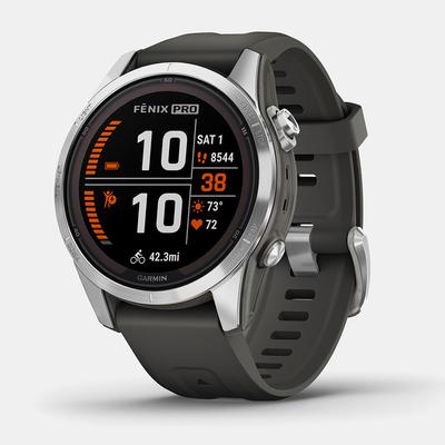 Garmin fenix 7s Pro Solar Edition GPS Watch GPS Watches Silver with Graphite Band
