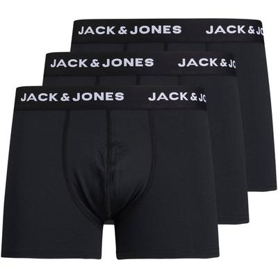 Boxershorts JACK & JONES "JACBASE Microfiber mit Gummibund, perfekter Passform, im 3er-Pack", Herren, Gr. S, schwarz (schwarz, schwarz, schwarz), Single Jersey, Obermaterial: 90% Polyester, 10% Elasthan, unifarben mit Farbeinsatz, Unterhosen, eng... Image