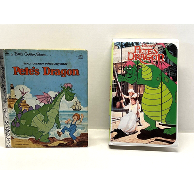Disney Media | 2 Pete’s Dragon Vhs Gold Collection And Pete’s Dragon Movie, Golden Book Incl | Color: Gold | Size: Os