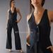 Anthropologie Pants & Jumpsuits | Anthropologie Deep-V Jumpsuit Black Size 12 Tall Nwt | Color: Black | Size: 12 Tall