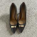 Coach Shoes | Coach Pointed-Toe Kitten Heel Size 6 Brown With Gold Accent | Color: Brown | Size: 6