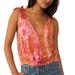 Free People Tops | Free People Tied To You Print Surplice Tank Size M | Color: Orange/Pink | Size: M