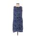 Aqua Casual Dress - Shift: Blue Polka Dots Dresses - Women's Size X-Small