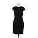 H&M Casual Dress - Sheath Crew Neck Short sleeves: Black Print Dresses - Women's Size 6