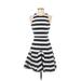 State of Being Casual Dress - A-Line: White Stripes Dresses - Women's Size Small