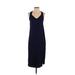 Tavik Casual Dress - Midi V Neck Sleeveless: Blue Print Dresses - Women's Size Small