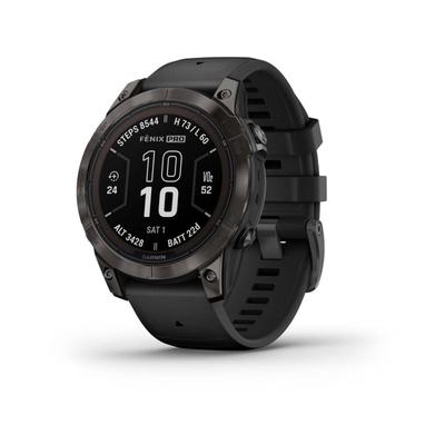 Garmin Fenix 7 Pro Sapphire Solar Edition Carbon Gray DLC Titanium with Black Band Watch 010-02777-10