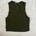 Zara Tops | Army Green Zara Ribbed Crop Tank Size Small | Color: Green | Size: S