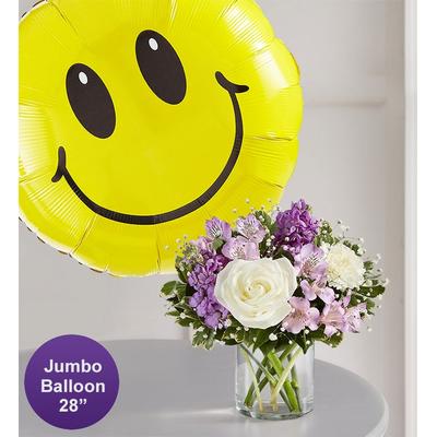 1-800-Flowers Flower Delivery Lovely Lavender Medley W/ Jumbo Smile Balloon Small