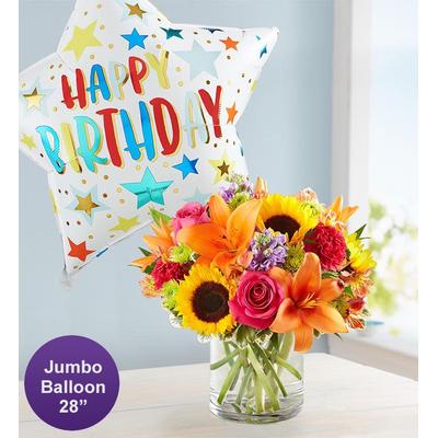 1-800-Flowers Everyday Gift Delivery Floral Embrace W/ Jumbo Birthday Balloon Large