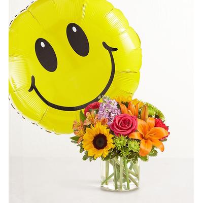 1-800-Flowers Flower Delivery Floral Embrace W/ Jumbo Smile Balloon Medium