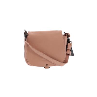 Wanderers Travel Co. Leather Crossbody Bag: Pebbled Pink Print Bags