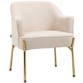 HOMCOM Fabric Armchair Accent Chair with Metal Legs For Living Room Bedroom - White
