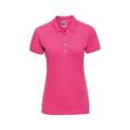 Russell Athletic Womens/Ladies Stretch Short Sleeve Polo Shirt (Fuchsia) Cotton - Size X-Small