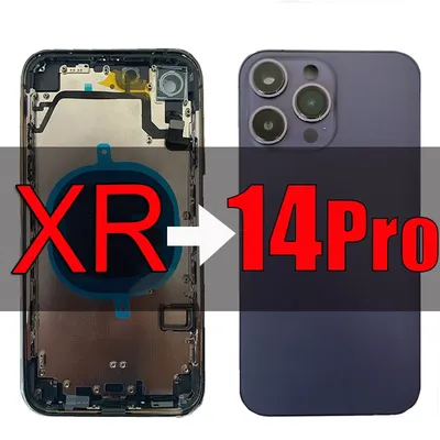 Boîtier plat en aluminium chromé à assembler complet pour iPhone XR similaire à 14pro châssis XR