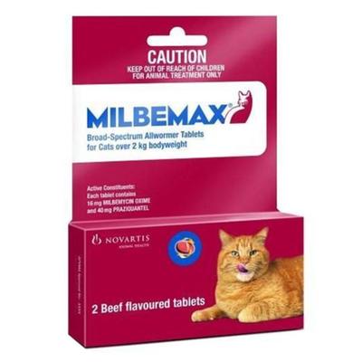 Milbemax For Large Cats More Than 4.4-17.6lbs 2 Ta...