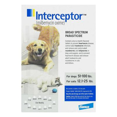 Interceptor For Large Dogs 51-100 Lbs (White) 6 Ch...