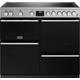 Stoves Precision Deluxe ST DX PREC D1000Ei RTY SS 100cm Electric Range Cooker with Induction Hob - Black / Stainless Steel - A Rated, Black