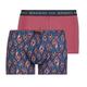 bruno banani Herren Short 2Pack Peacock Retroshorts, Marine Print // rot, Large (2er Pack)