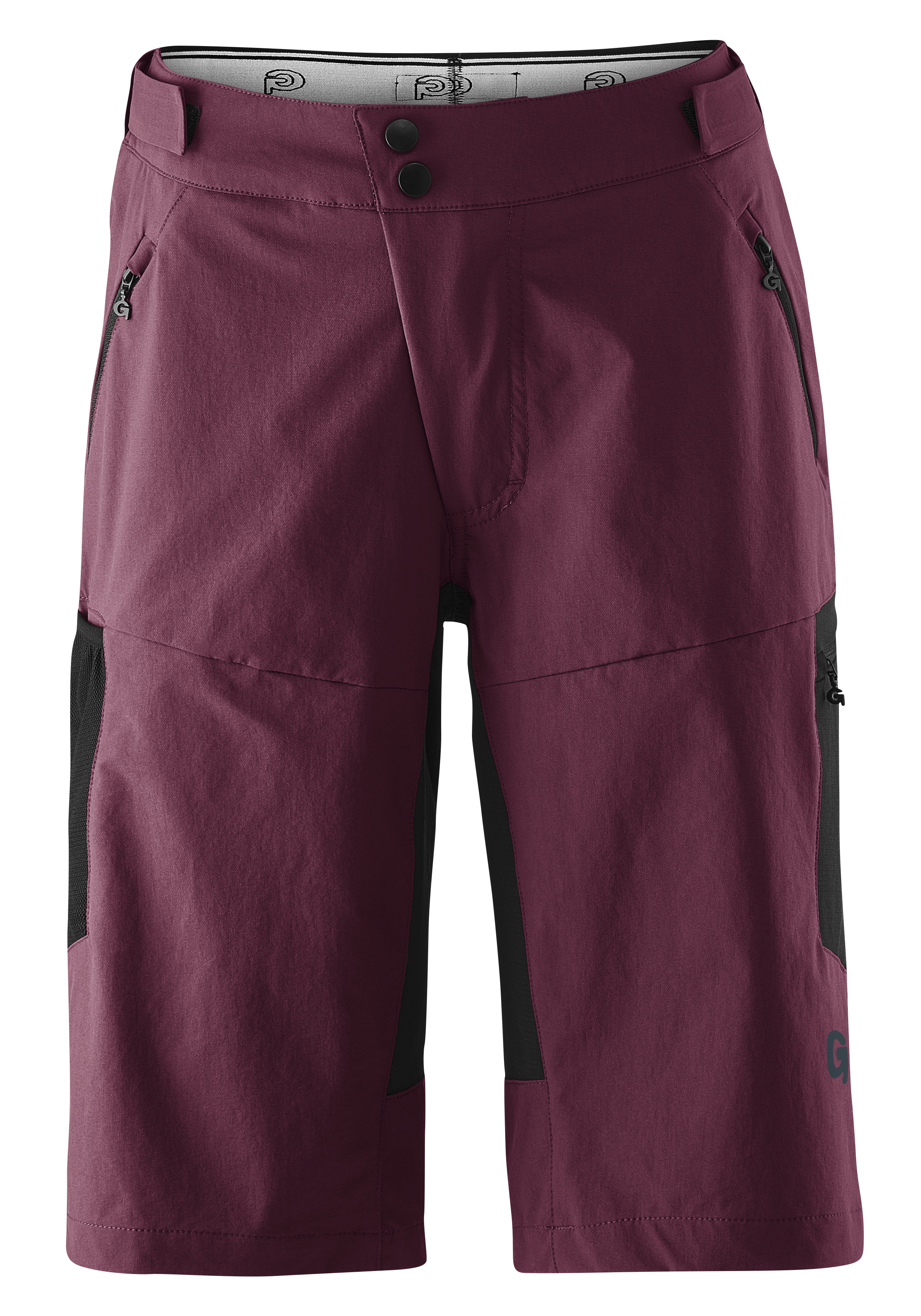 Radhose GONSO "CASINA", Damen, Gr. 38, Normalgrößen, lila (dunkellila), 78% Polyamid, 11% Polyester, 11% Elastan, Hosen, Damen Bike-Shorts, Fahrradhose, Sitzpolster und Taschen, Bund flexibel Image