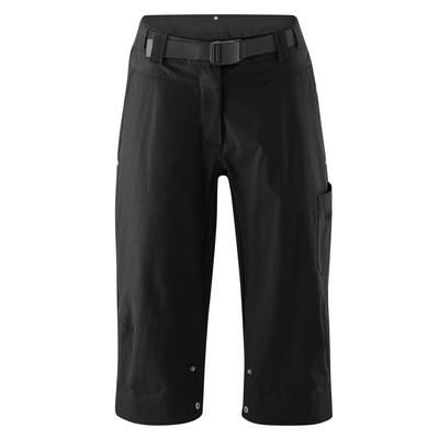 Fahrradhose GONSO "Ruth 3/4", Damen, Gr. 38, Normalgrößen, schwarz, 90% Polyamid, 10% Elastan, Hosen, Damen 3/4 Radhose, Innenhose mit Sitzpolster, Bund inkl. Gürtel Image