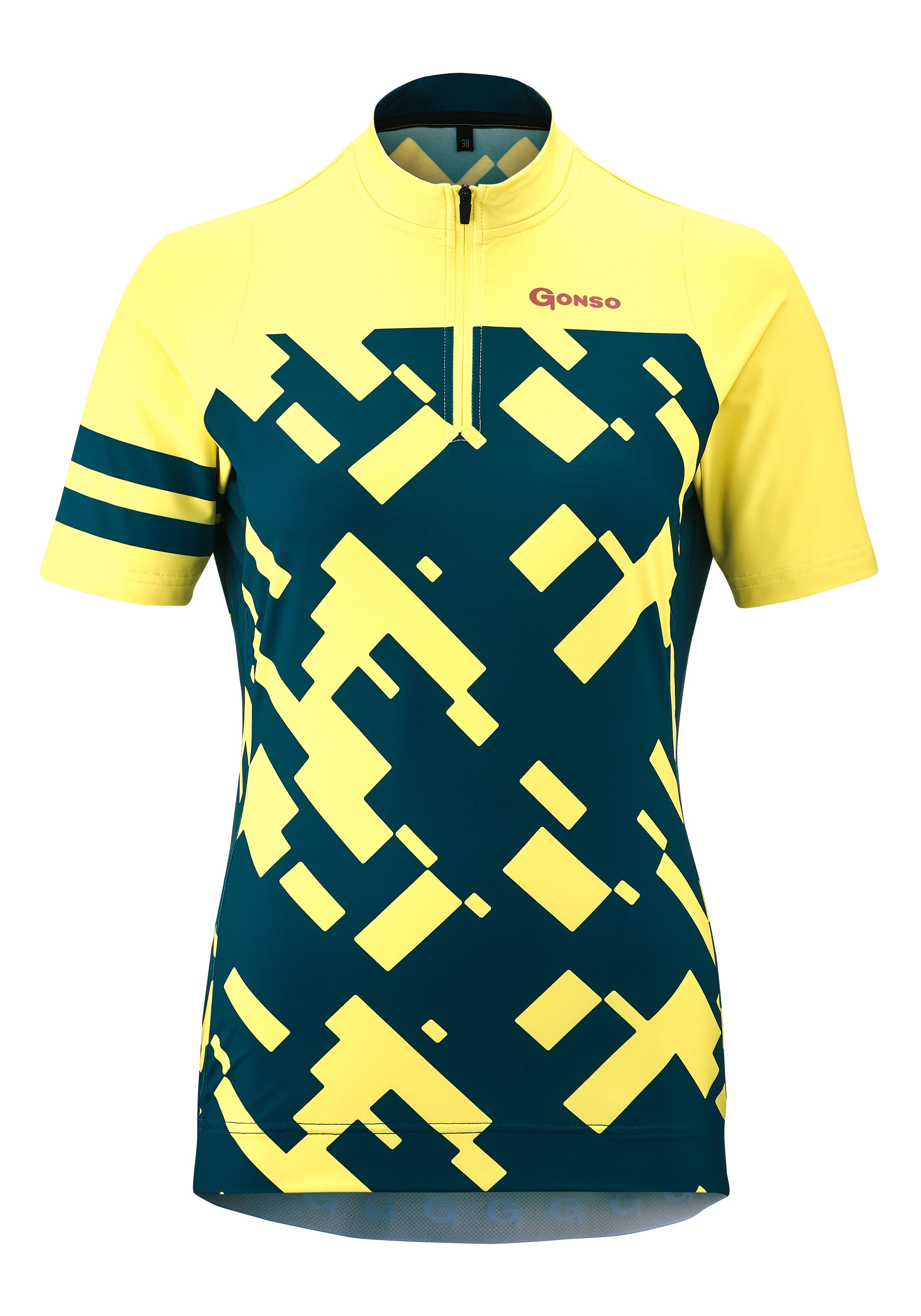 Radtrikot GONSO "CENIGA", Damen, Gr. 40, gelb (pastellgelb), 92% Polyester (Recycelt), 8% Elastan, Rundhals, Trikots, Leicht, schnell trocknend, optimaler Feuchtigkeitstransport Image