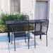 vidaXL 5 Piece Patio Dining Set Black Glass and Steel