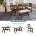 Rustic Style 6-Piece Wood Counter Height Dining Table Set with Storage Shelf, Kitchen Table Set with Bench and 4 Chairs