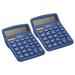 Uxcell Desk Calculator 2 Pack 12 Digits Large LCD Display Electronic Calculator Solar Battery Dual Power Dark Blue