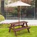 4 Seat Kids Picnic Table Bench with Umbrella
