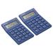 Uxcell Desk Basic Cute Calculator 2 Pack Desktop Calculators Battery Powered with 8 Digit Style 2 Dark Blue