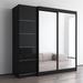 Meble Furniture Manufactured Wood Armoire Wood in Black | 79 H x 81 W x 26 D in | Wayfair ARIA-2DMIRRMIRR-EX-BL